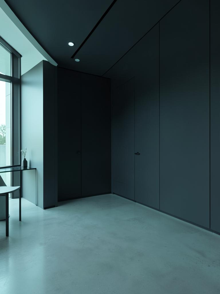 Interior clínico minimalista com luz suave